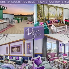 3 m to Downtown!Sleeps 24! 2 Homes ! Rooftop Glam!
